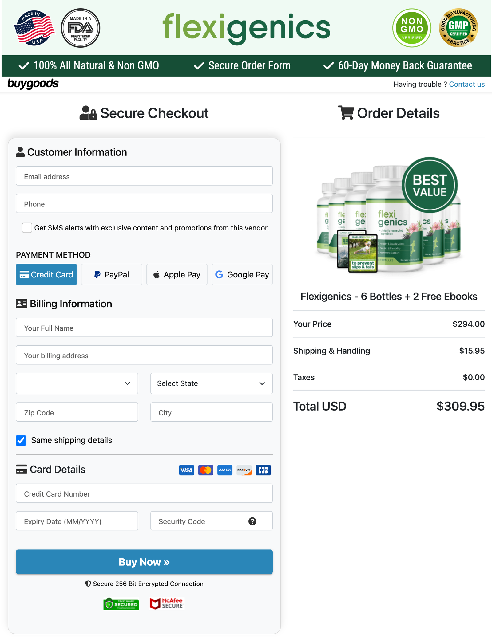FlexiGenics Secure Checkout